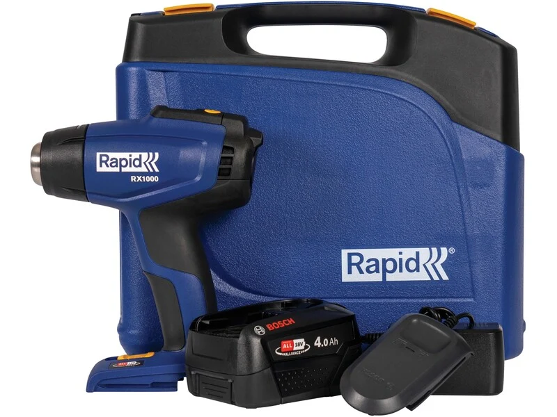 B-Ware Rapid Akku-Heißluftpistole RX1000 18V Heißluftgerät Akku Ladegerät flexibel