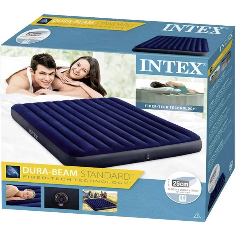 B-Ware Intex Luftbett DuraBeam Classic King 203x183cm Gästebett Camping Luftmatratze