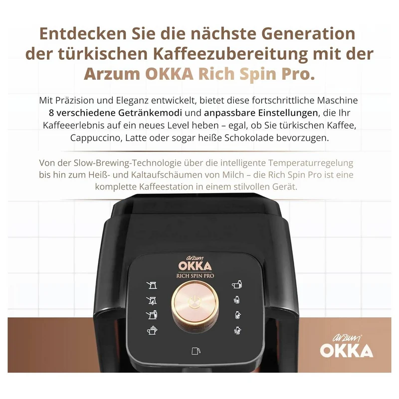 B-Ware Arzum Kaffeemaschine Mokkakocher Espressokanne Milchaufschäumer Bronze 5 Tas183