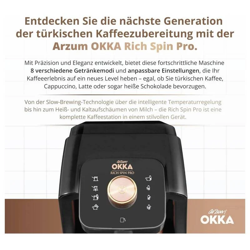 B-Ware Arzum Kaffeemaschine Mokkakocher Espressokanne Milchaufschäumer Bronze 5 Tas183