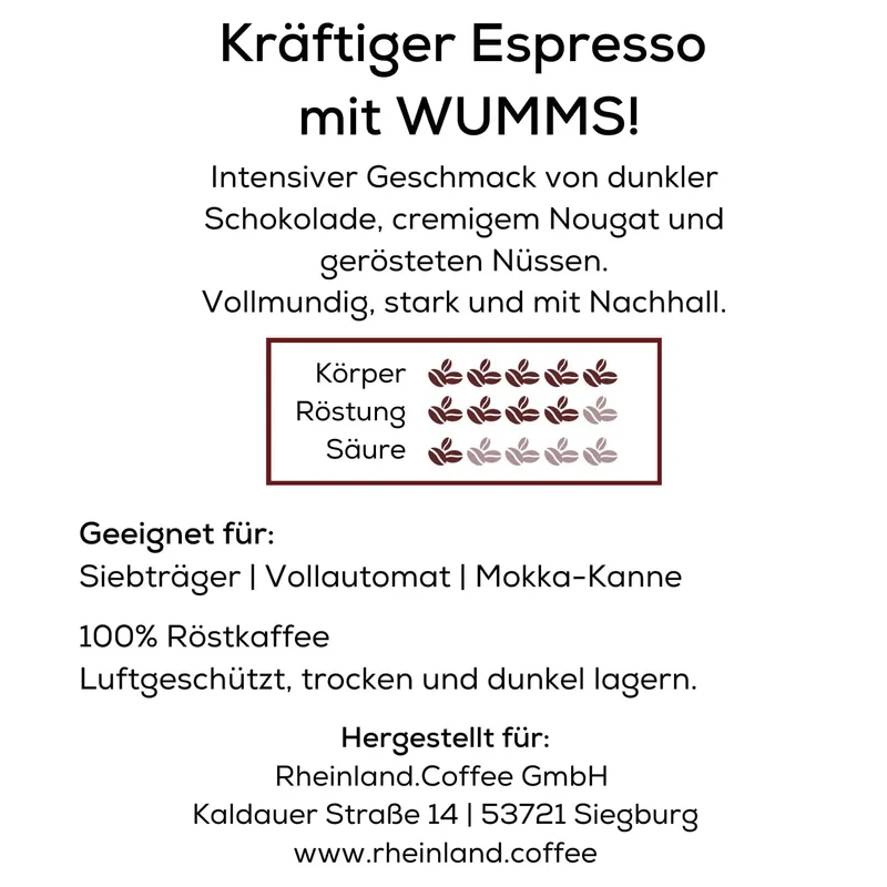 WUMMS - Espressobohnen dunkle Schokolade, Nougat und Nüsse