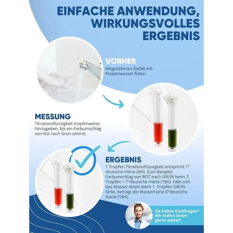 AGUALEVE Wasserhärte Test - Grad deutscher Härte
