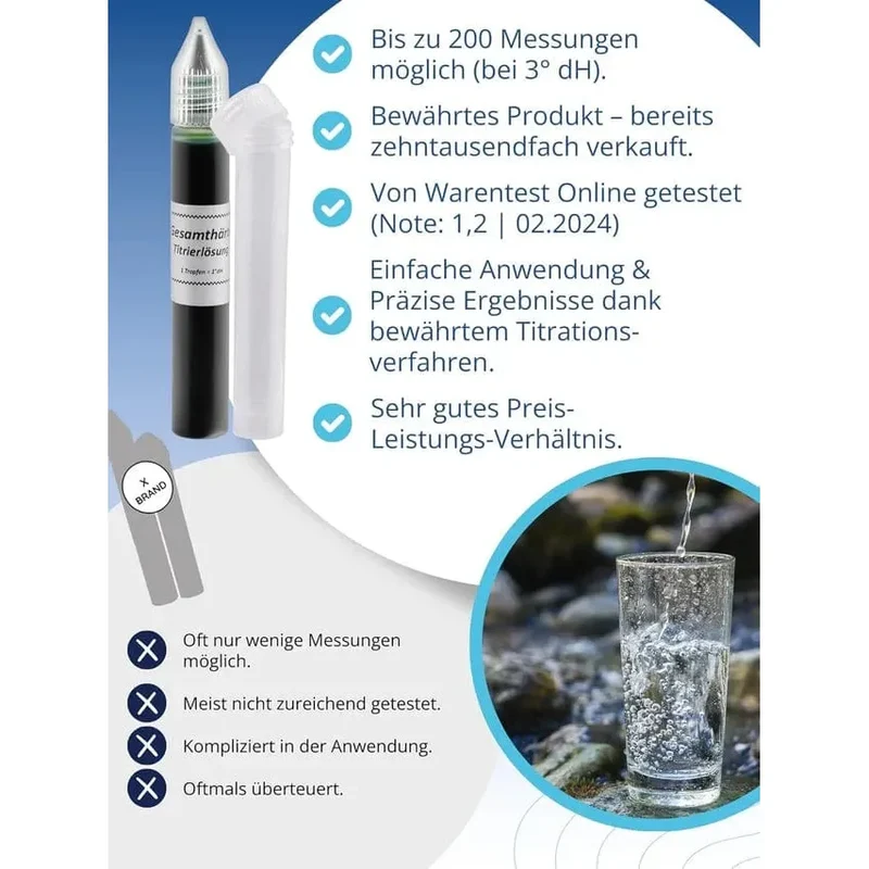 AGUALEVE Wasserhärte Test - Grad deutscher Härte
