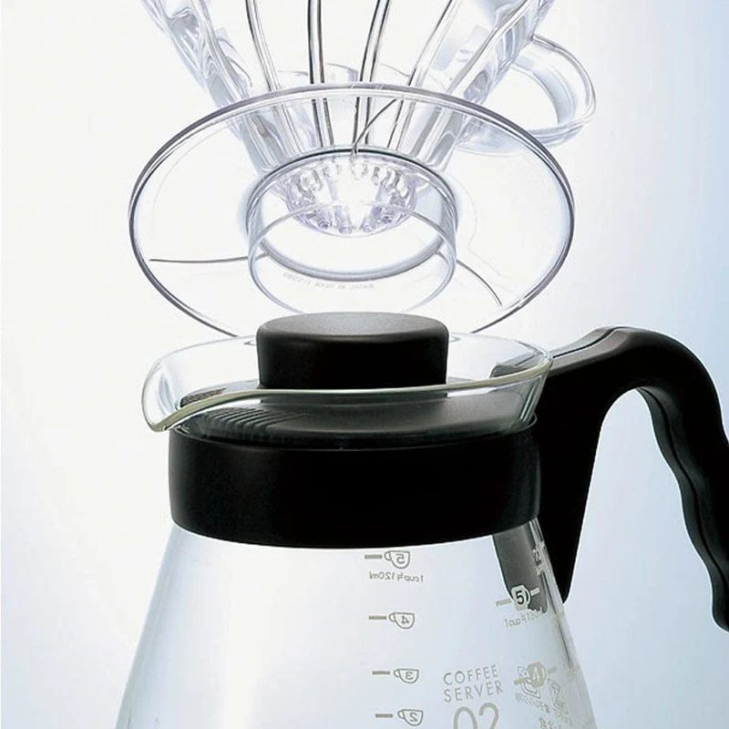 Hario V60 Coffee Dripper und Server SET Glas Schwarz