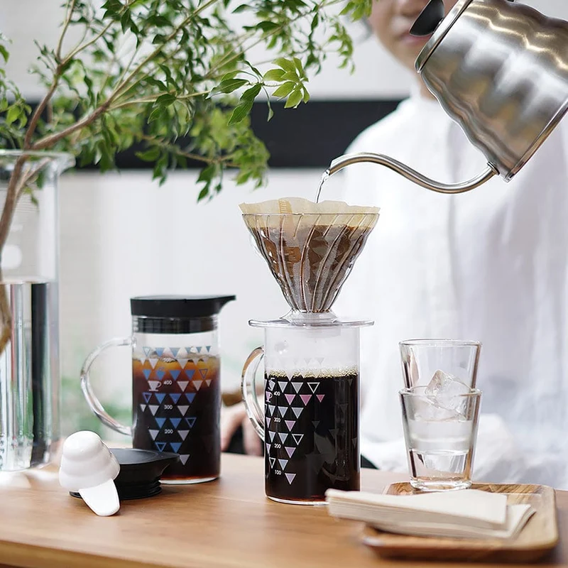 Hario V60 Dripper & Thermo Color Server Set 02 - Clear