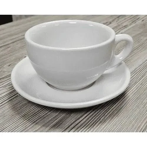 Milchkaffee Tasse und Untertasse Weiß Serie Palermo von Nuova Point 260 ml