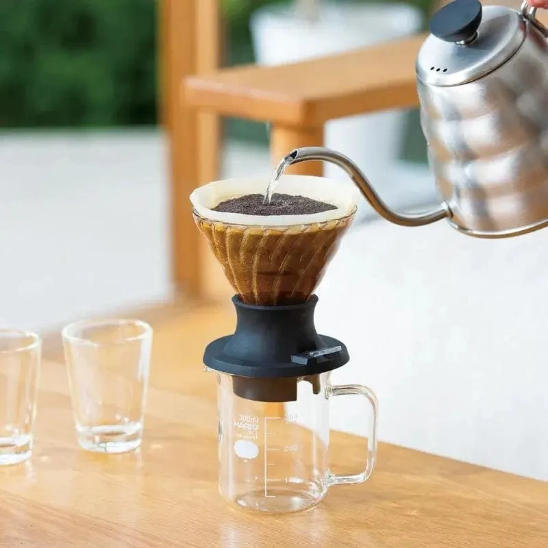Hario Immersion Dripper Switch Glas Schwarz - zwei Größen