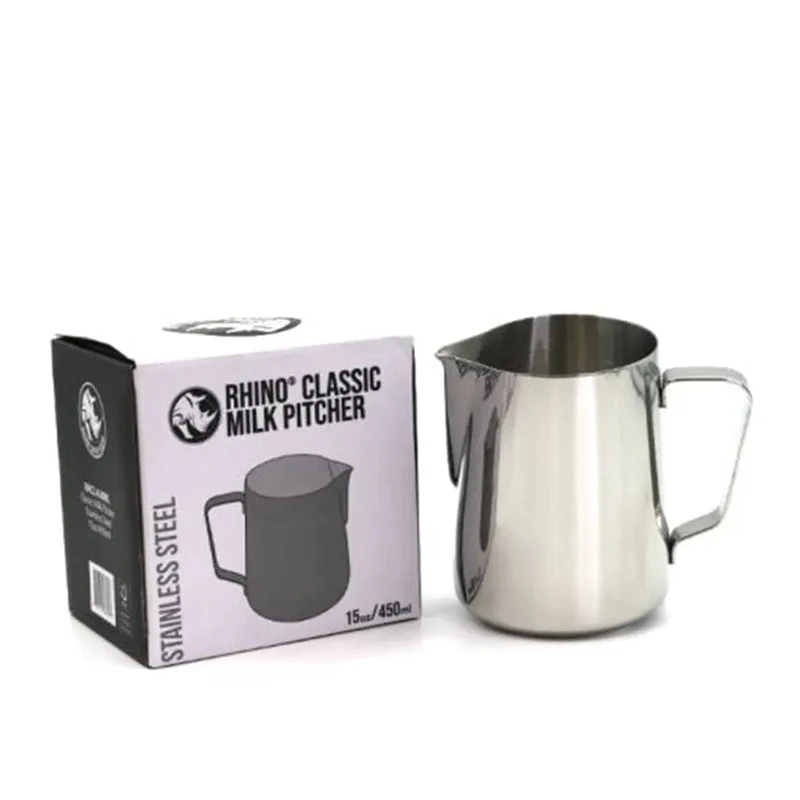 RHINOWARES Milchkännchen Classic 360, 450, 600 ml Edelstahl oder Schwarz