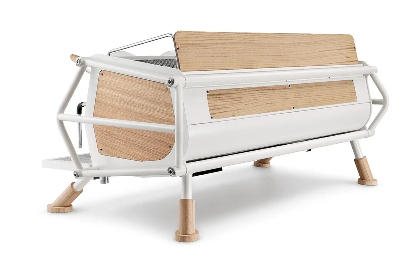 Sanremo Cafe Racer White/Wood 3 Group Commercial Espresso Machine