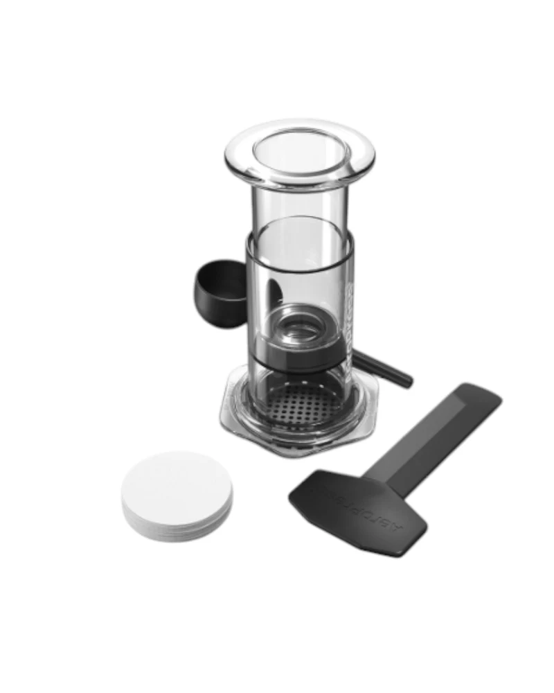 AeroPress Coffee Maker Clear – Perfekter Kaffeegenuss, einfach & schnell zubereitet inkl. 100 Filter