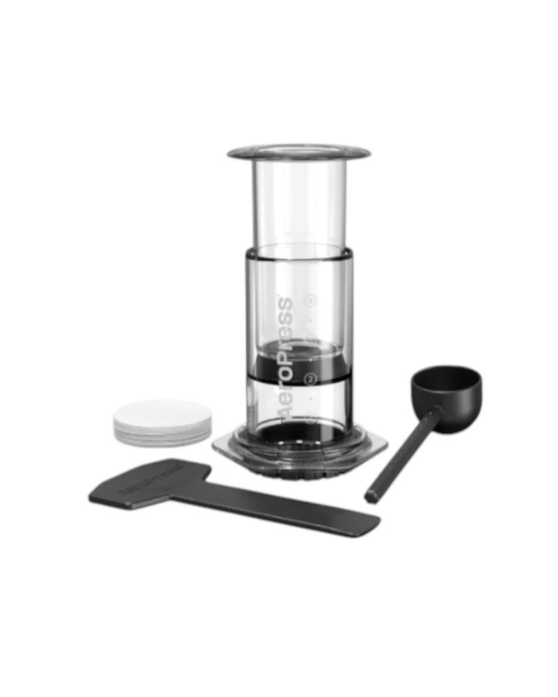 AeroPress Coffee Maker Clear – Perfekter Kaffeegenuss, einfach & schnell zubereitet inkl. 100 Filter