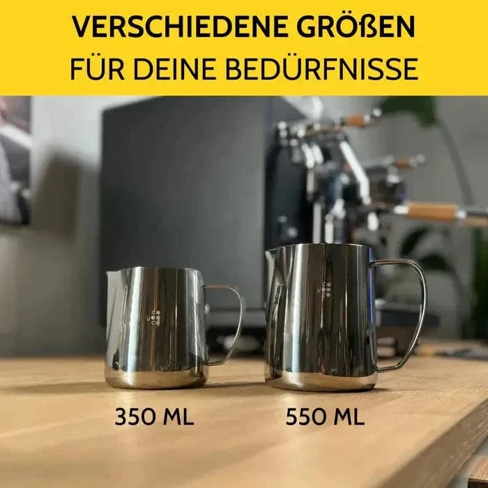 Milchkännchen Edelstahl Silber 350 ml oder 590 ml mit Skala von COYOOCO