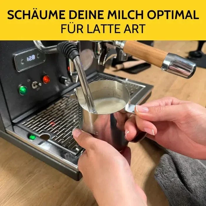 Milchkännchen Edelstahl Silber 350 ml oder 590 ml mit Skala von COYOOCO