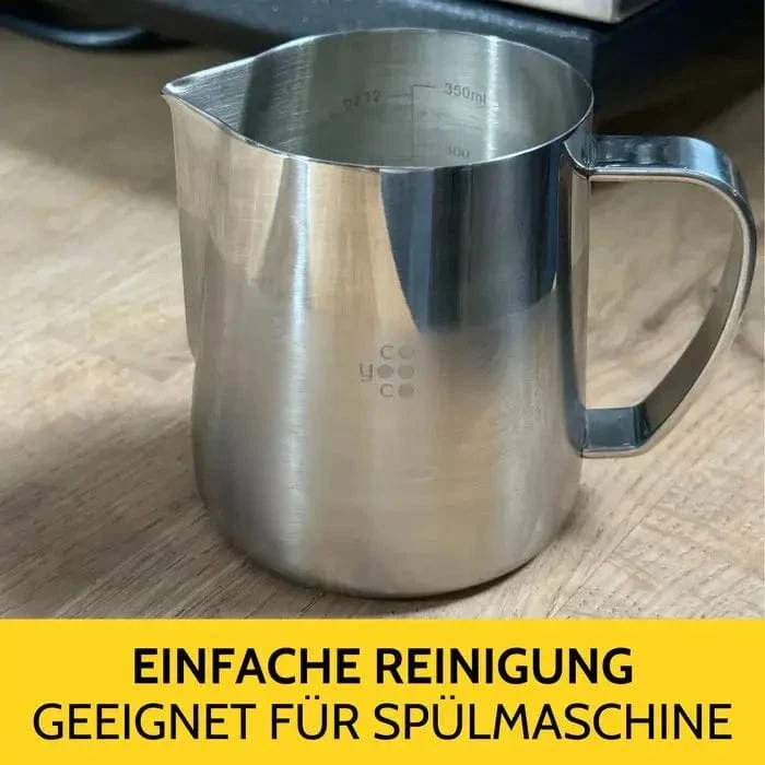 Milchkännchen Edelstahl Silber 350 ml oder 590 ml mit Skala von COYOOCO