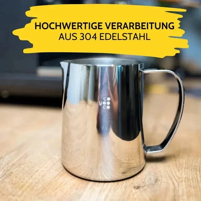 Milchkännchen Edelstahl Silber 350 ml oder 590 ml mit Skala von COYOOCO