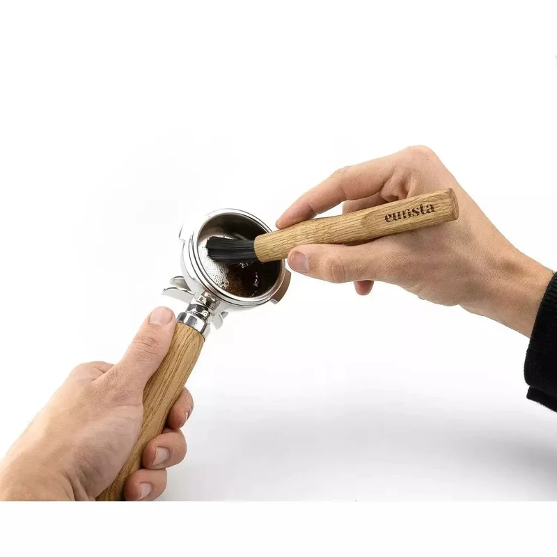 Barista Pinsel - Eurista Brush - Fester Bürstenkopf Nussbaum Olive Eiche Schwarz