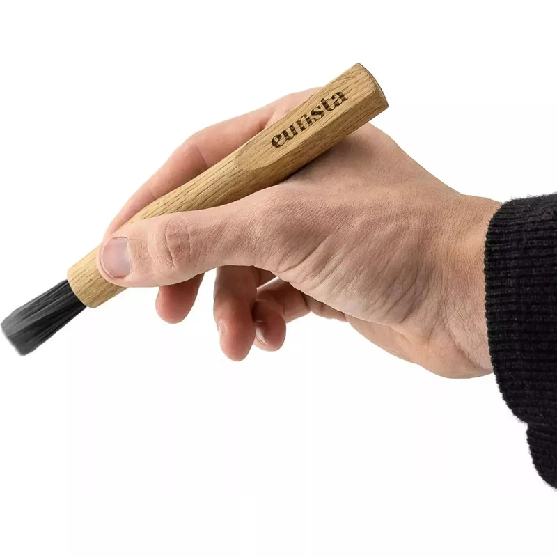 Barista Pinsel - Eurista Brush - Fester Bürstenkopf Nussbaum Olive Eiche Schwarz