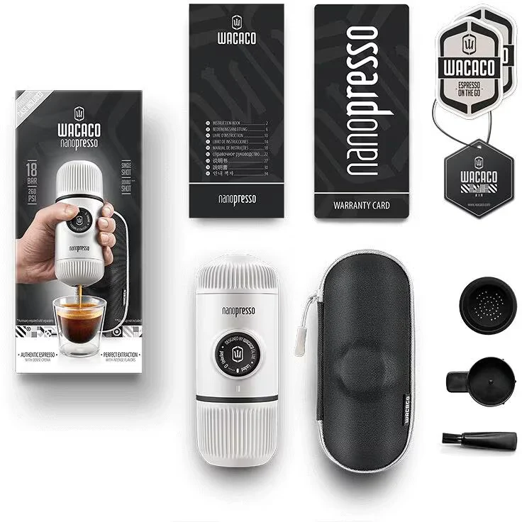 WACACO NANOPRESSO To-Go Espressomaschine Arctic Blue Rot oder Weiß