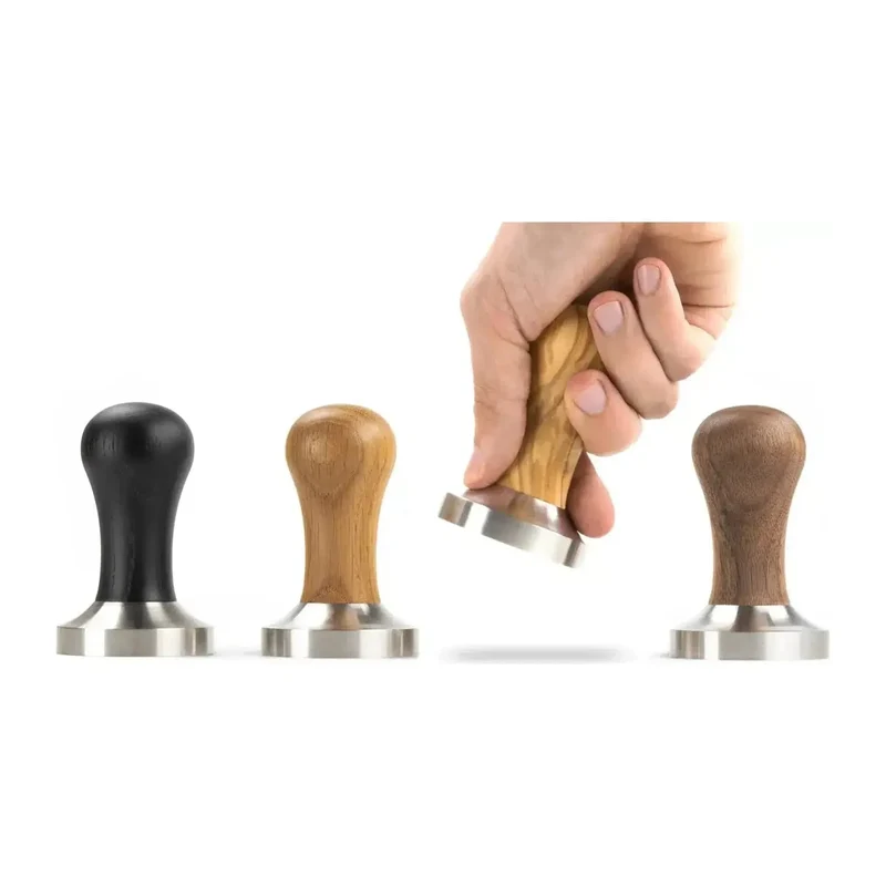 Brewspire Barista Tamper Profi 58 mm für E61 Siebe - Eiche, Nuss, Olive