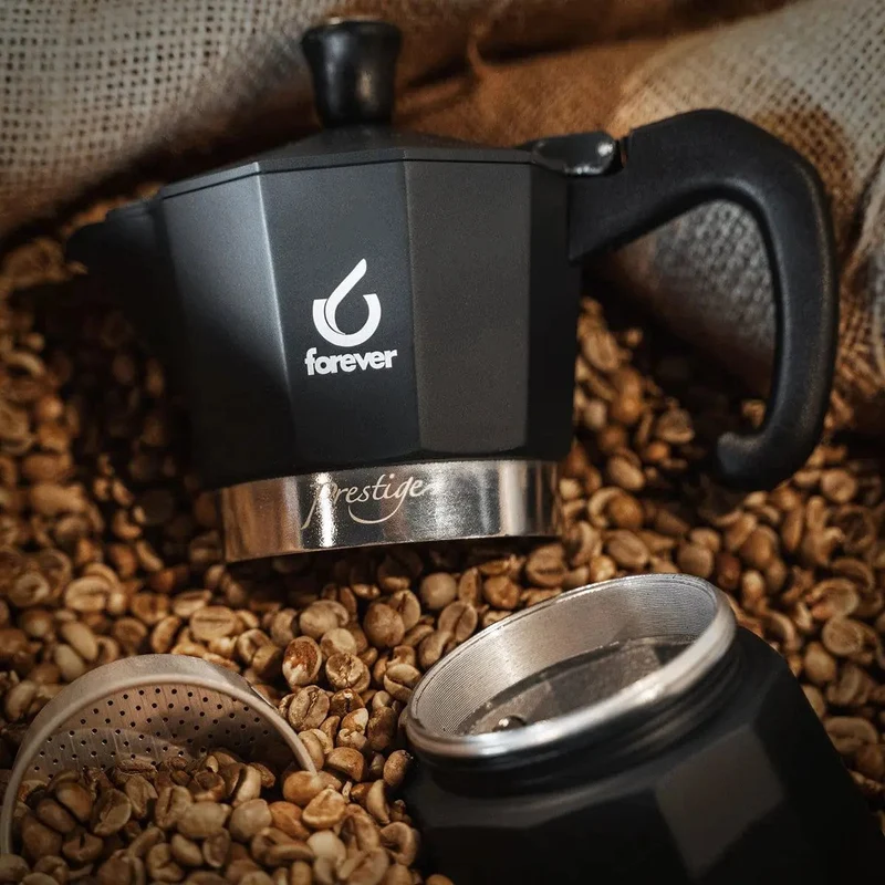 Moka Prestige Noblesse - Mokkakanne - Schwarz und Aluminium 2 Tassen