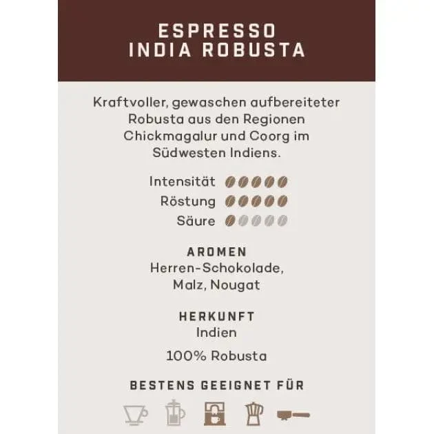 Espresso India Robusta - Kölner Kaffeemanufaktur