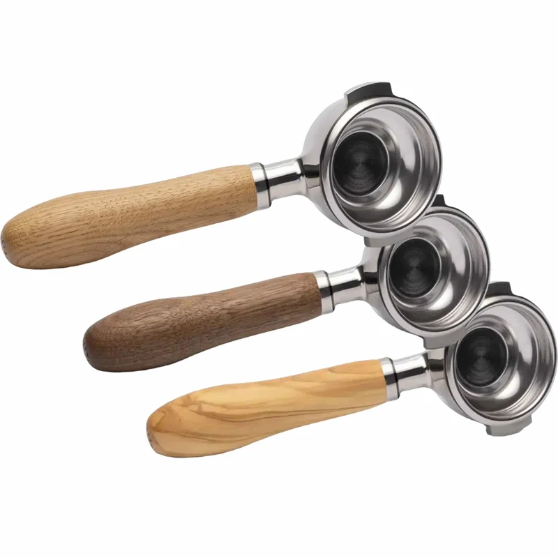 Brewspire Edelstahl Holz Siebträger EINZELAUSLAUF für E61