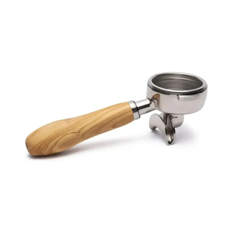 Brewspire Edelstahl Holz Siebträger DOPPELAUSLAUF für E61