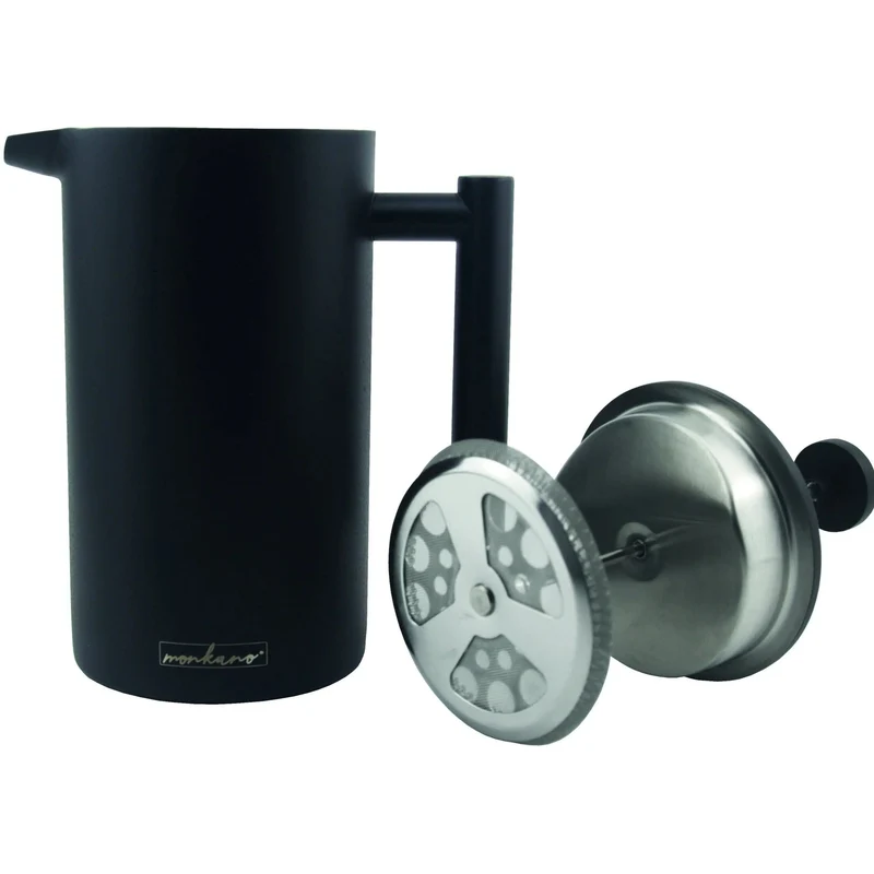 Pressstempelkanne "Monza" Edelstahl schwarz - Isolierfunktion 1000 ml French Press isoliert
