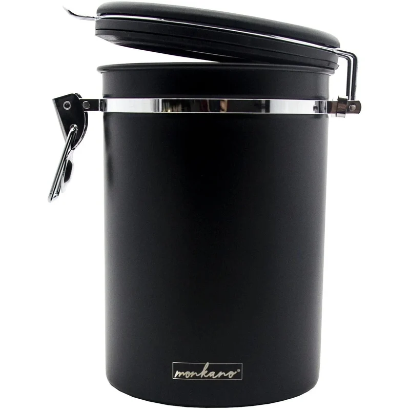 Kaffeedose "Monza" 850 ml Edelstahl schwarz mit Aromaventil