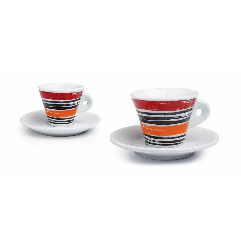 Nuova Point - 6 Tassen - 6 Farben Espresso Tasse - Sonderkollektion Porzellan