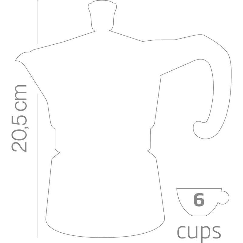 Miss Prestige Induction - Mokkakanne - Aluminium Induktion 6 Tassen