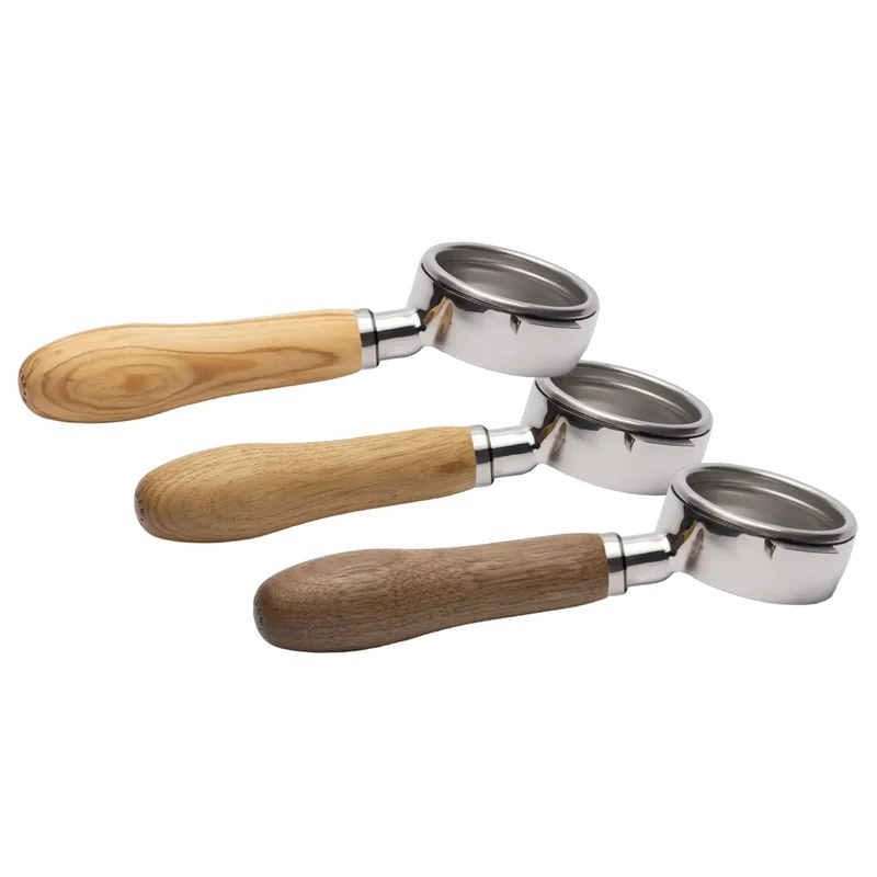 Brewspire Edelstahl Holz Siebträger BODENLOS für E61