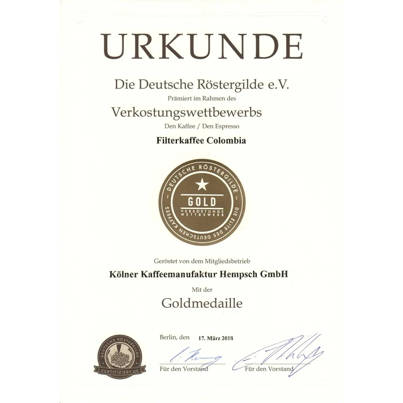 Colombia Kaffeebohnen - Kölner Kaffeemanufaktur