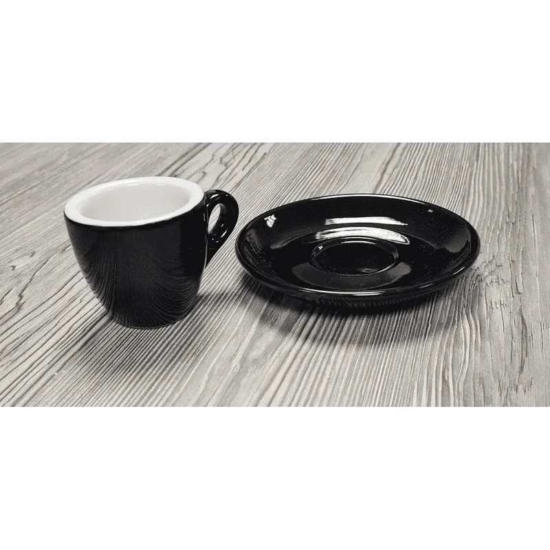 Espresso Tasse und Untertasse Schwarz Serie Palermo von Nuova Point 56 ml
