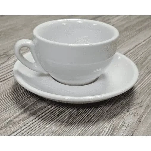 Cappuccino Tasse und Untertasse Weiß Serie Palermo von Nuova Point 200 ml