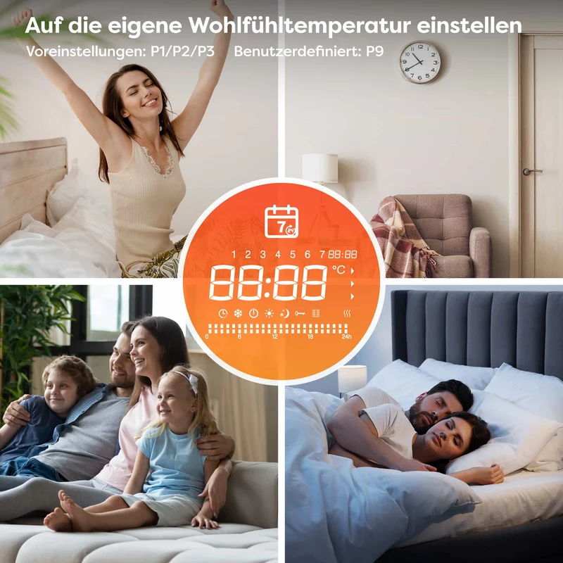 Ciarra WLAN Keramikheizung Elektroheizung 1500W IP24 Badheizung mit App, Schwarz | CBHTD15A-B