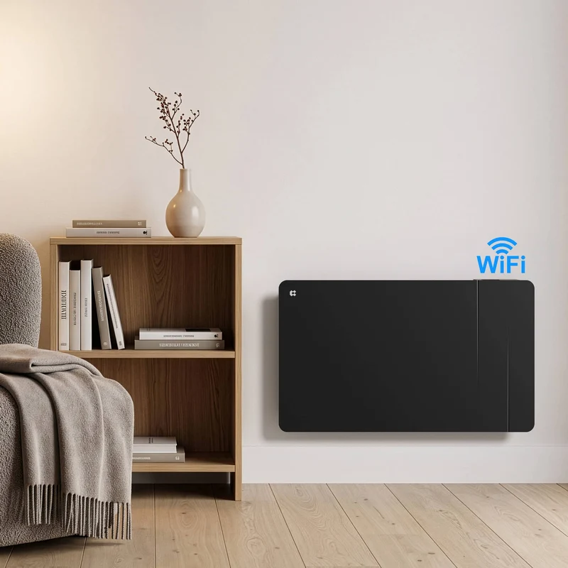 Ciarra WLAN Keramikheizung Elektroheizung 1500W IP24 Badheizung mit App, Schwarz | CBHTD15A-B
