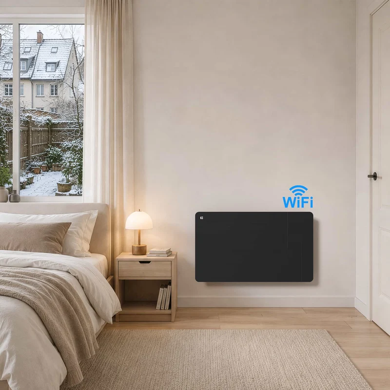Ciarra WLAN Keramikheizung Elektroheizung 1500W IP24 Badheizung mit App, Schwarz | CBHTD15A-B