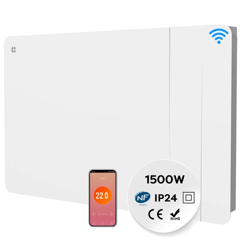Ciarra Keramikheizung Smart Elektroheizung mit Keramikkern, Wandheizung Energiesparend für Bad & Wohnzimmer, WiFi App-Steuerung & Thermostat, IP24