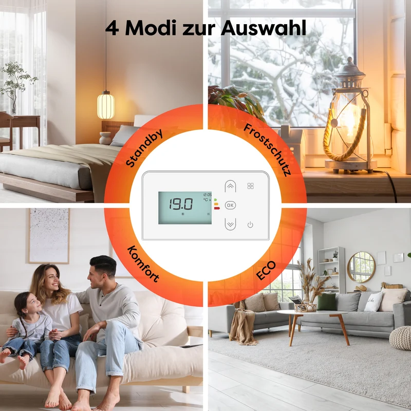 Ciarra Keramikheizung Smart Elektroheizung mit Keramikkern, Wandheizung Energiesparend für Bad & Wohnzimmer, WiFi App-Steuerung & Thermostat, IP24