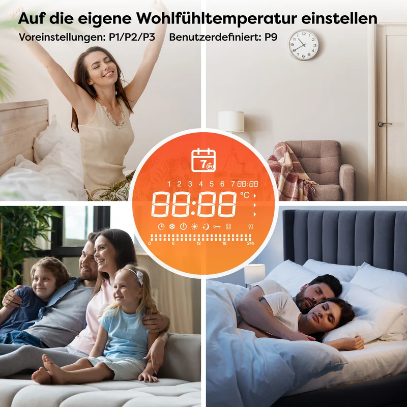 Ciarra Keramikheizung Smart Elektroheizung mit Keramikkern, Wandheizung Energiesparend für Bad & Wohnzimmer, WiFi App-Steuerung & Thermostat, IP24