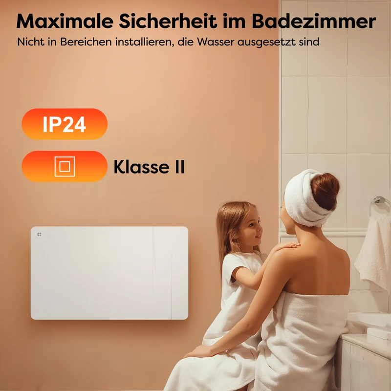 Ciarra Keramikheizung Smart Elektroheizung mit Keramikkern, Wandheizung Energiesparend für Bad & Wohnzimmer, WiFi App-Steuerung & Thermostat, IP24