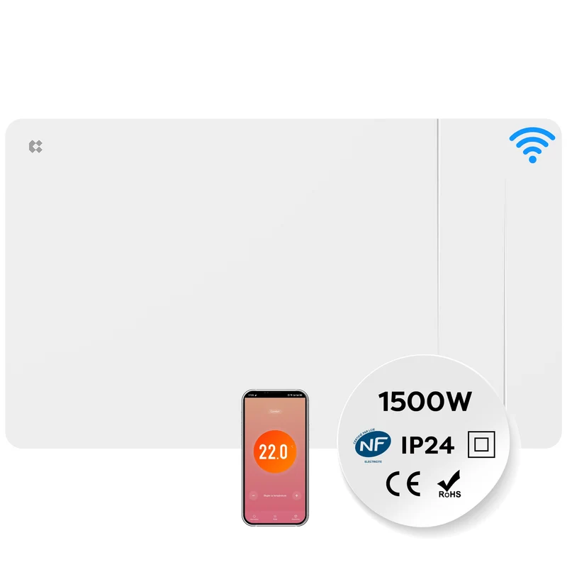 Ciarra Keramikheizung Smart Elektroheizung mit Keramikkern, Wandheizung Energiesparend für Bad & Wohnzimmer, WiFi App-Steuerung & Thermostat, IP24