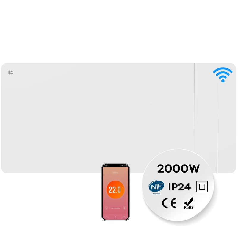 Ciarra Keramikheizung Smart Elektroheizung mit Keramikkern, Wandheizung Energiesparend für Bad & Wohnzimmer, WiFi App-Steuerung & Thermostat, IP24