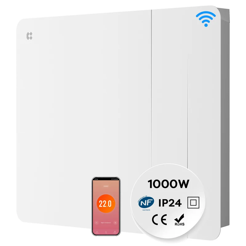 Ciarra Keramikheizung Smart Elektroheizung mit Keramikkern, Wandheizung Energiesparend für Bad & Wohnzimmer, WiFi App-Steuerung & Thermostat, IP24