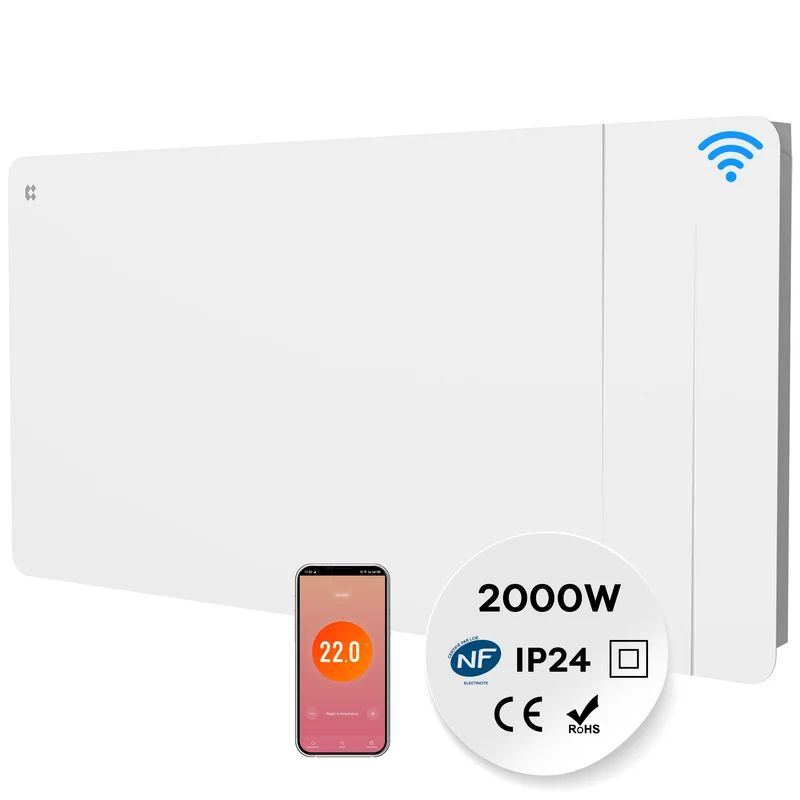 Ciarra Keramikheizung Smart Elektroheizung mit Keramikkern, Wandheizung Energiesparend für Bad & Wohnzimmer, WiFi App-Steuerung & Thermostat, IP24