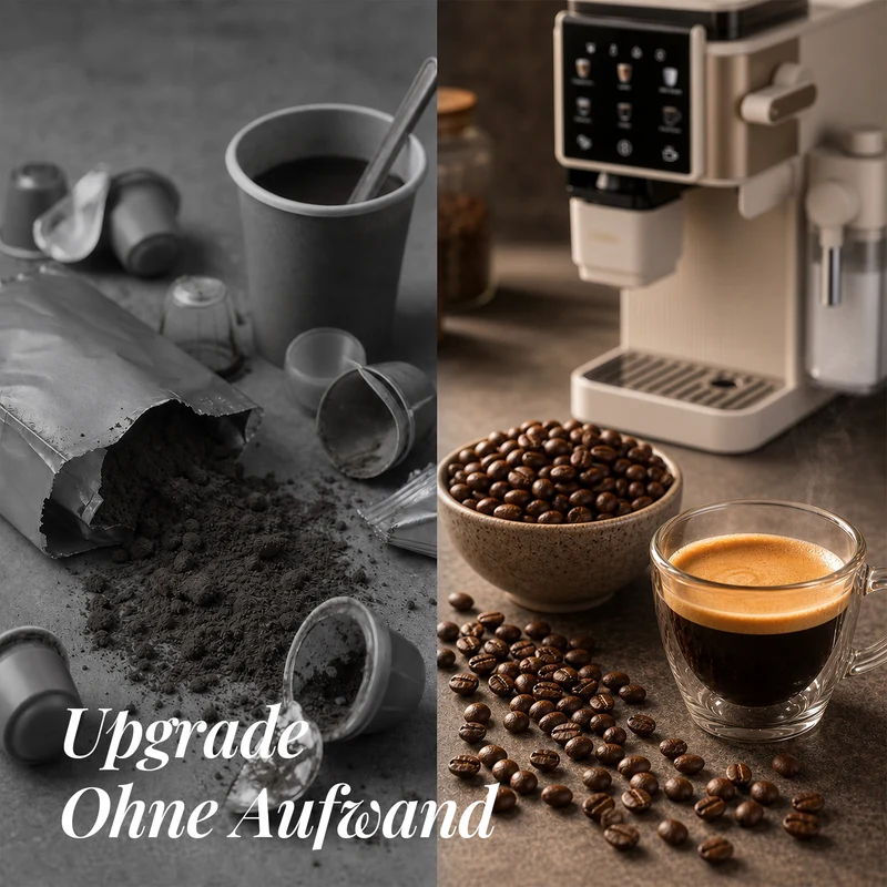 Ciarra Espressomaschine mit Mahlwerk & Siebträger, 15 bar mit PID-Temperatursteuerung und automatischem Milchaufschäumer, Beige | CBSACM-D6