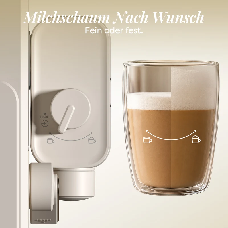 Ciarra Espressomaschine mit Mahlwerk & Siebträger, 15 bar mit PID-Temperatursteuerung und automatischem Milchaufschäumer, Beige | CBSACM-D6