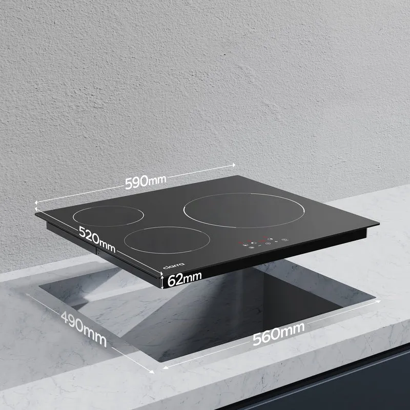 Ciarra 5600W Induktionskochfeld Autarkes Einbaukochfeld, 3 Zonen, mit Touch-Steuerung | CRGBIH3