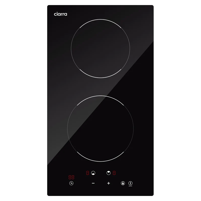 Ciarra 29cm Induktionskochfeld Autark, 2 Zonen, 3000W Doppel-Induktionsplatte, Elektro-Kochfeld mit Kindersicherung und Timer | CRGDBIH2